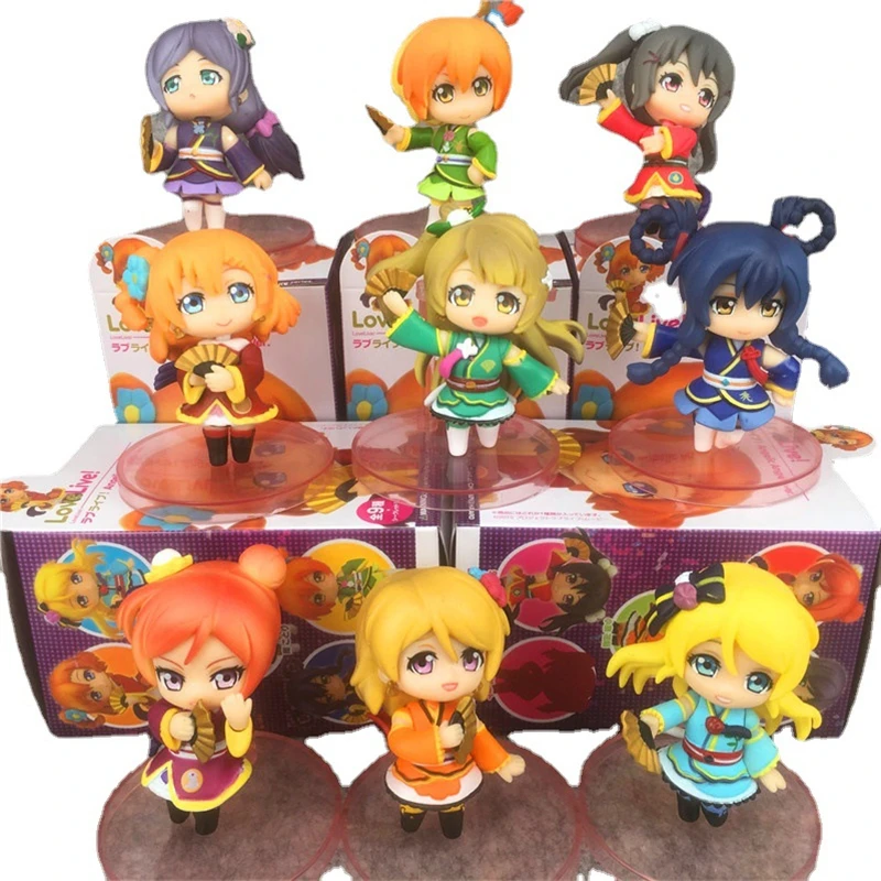 

Набор из 9 предметов, фигурки героев аниме «Love Live Kousaka Honoka Sonoda Umi Ayase Eli Tojo Nozomi», версия для кинотеатра, периферийные модели, украшения, игрушки