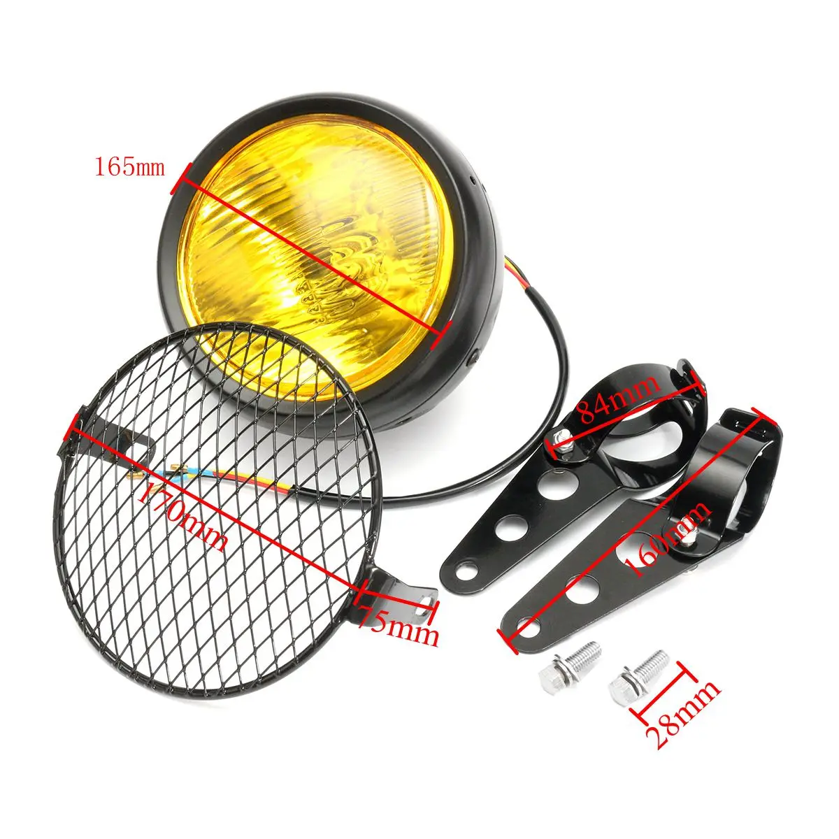 Универсальная фара для мотоцикла абажур чехол гриля Ретро винтажный кронштейн