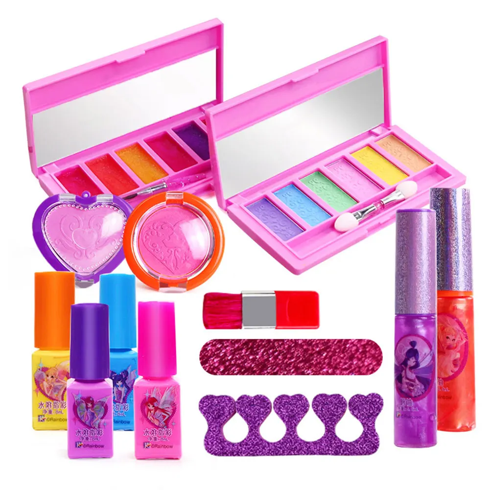 

Children's Makeup Toy Set Girls Safety Cosmetics Pretend Play Toy Non-irritating Cute Eyeshadow Blush For Children amiable