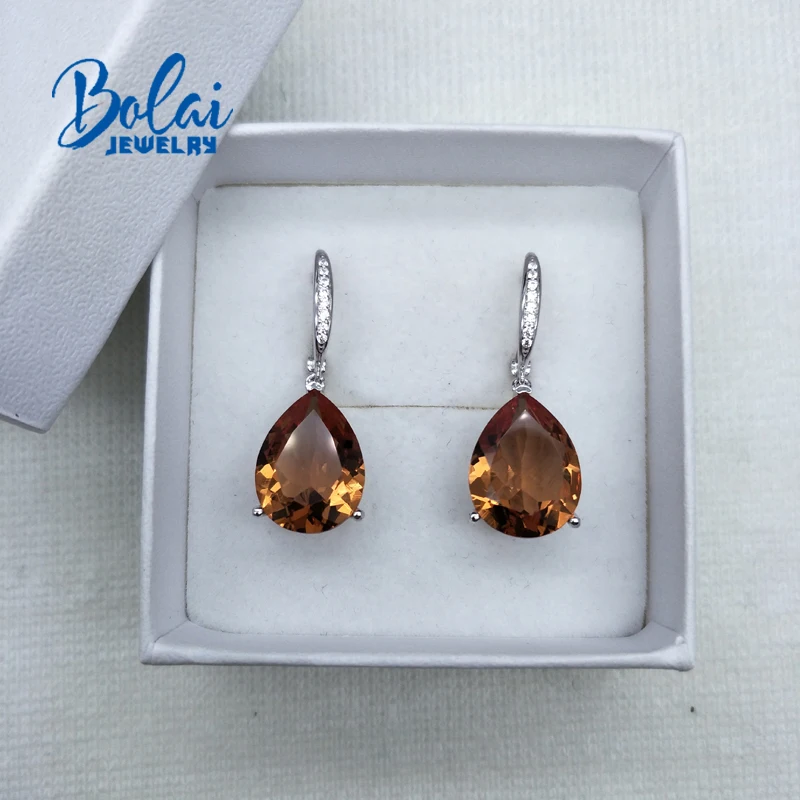 Bolaijewelry, изменение цвета, зултанит, серебро 925 пробы, большая груша, серьги, изготовленные драгоценным камнем, хорошее ювелирное изделие для девочек, повседневная одежда