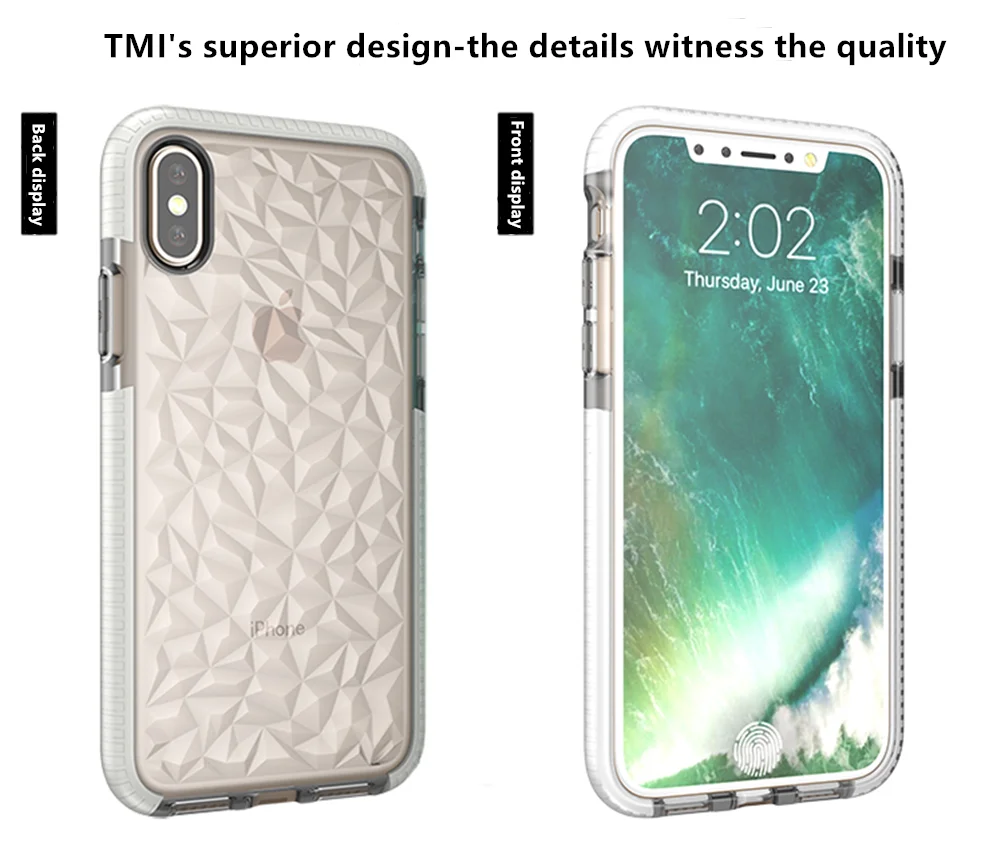 Алмазный Узор Двухцветный ТПУ чехол для телефона iPhone X Xs 8 7 6 6s plus XR Max | Мобильные
