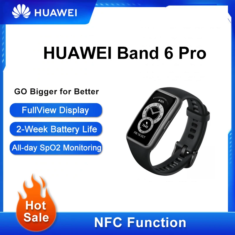 Huawei-pulsera inteligente Band 6 Original, reloj con pantalla LED, control...