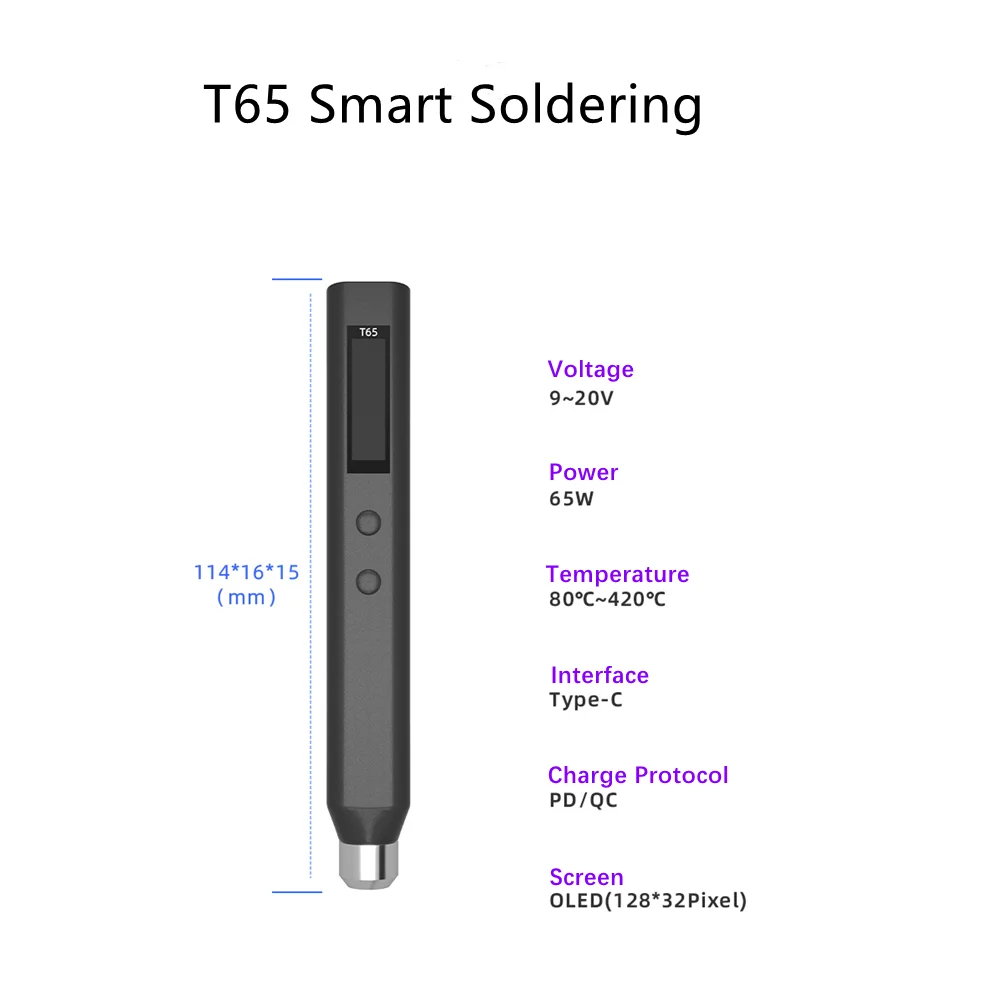 Паяльная станция T65 электронный сварочный паяльник новая версия 2022 Цифровой T12 OLED