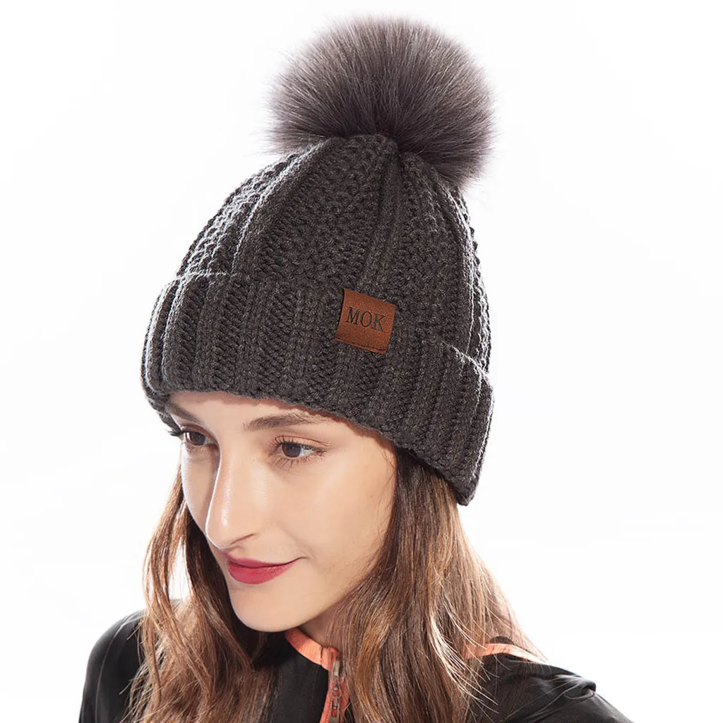 Новая модная женская зимняя шапка Повседневная разноцветная вязаная ручной