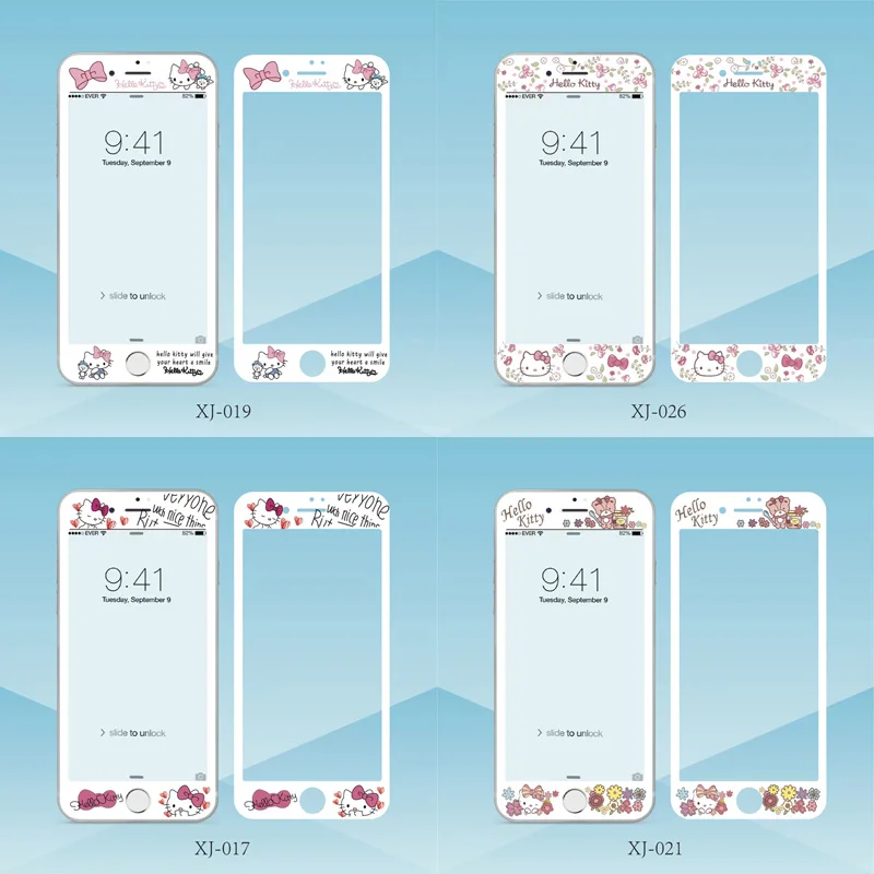 Hello kitty Нано покрытие закаленное стекло полное покрытие экрана Защитная пленка для iPhone 6/6 S/6 plus/7/7 plus/8/8plus