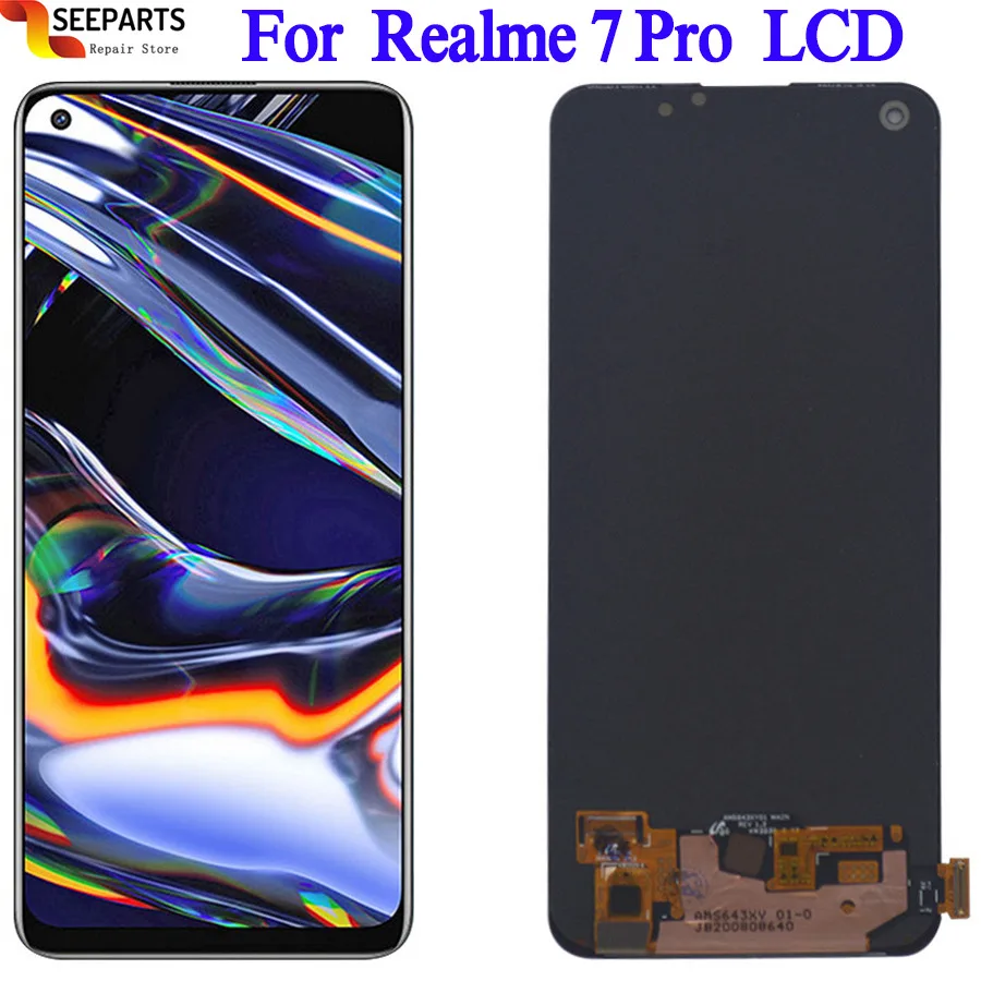 

Super AMOLED For OPPO Realme 7 Pro RMX2170 LCD Display Touch Screen Digitizer Assembly Replacement For Realme 7 Pro LCD 6.4"