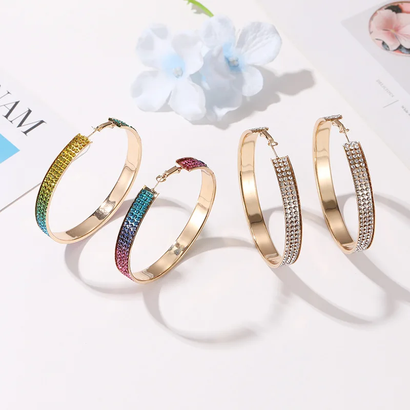 Серьги-кольца женские ослепительные с камнем в европейском стиле | Украшения и