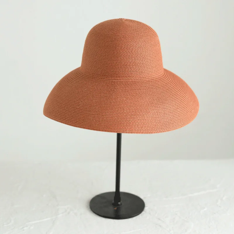 

Women's Bucket Hat Summer Hat Big Brim Straw Hat French Retro Beach Vacation Sun Hat Cap FemaleTravel Fashion Clothing