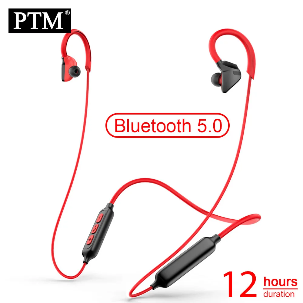 PTM Спортивные Bluetooth наушники, беспроводные наушники, высокое качество звука, беспроводная гарнитура для бега с микрофоном, Bluetooth наушники для телефона