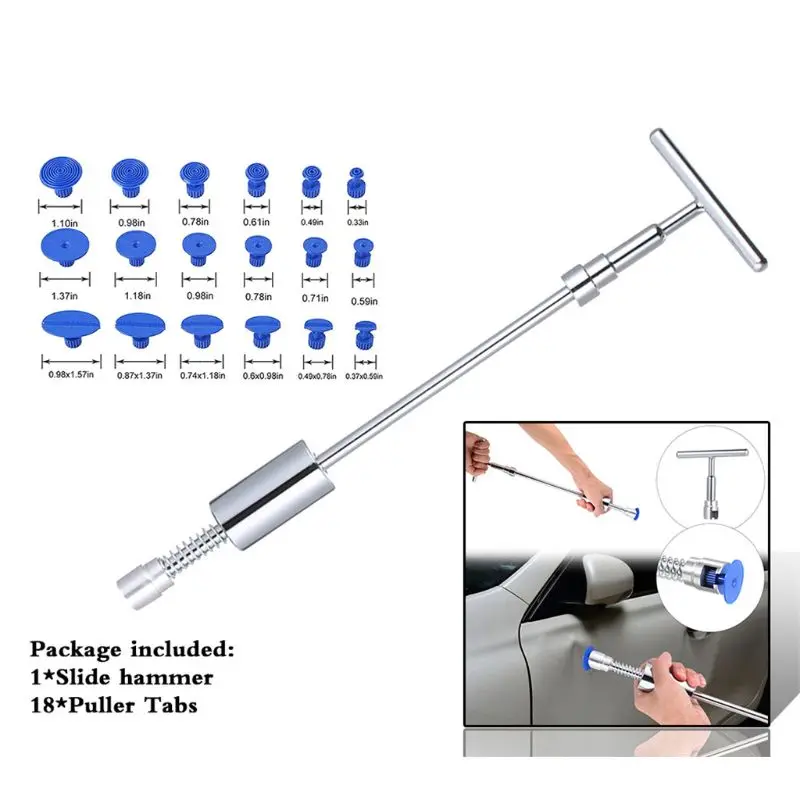 

Paintless Dent Removal Tool Car Stainless Steel Auto Dent Repair Kit 2 in 1