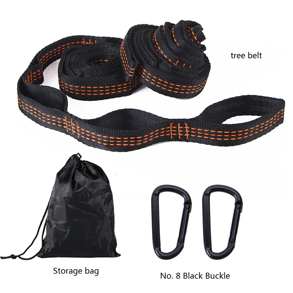 

2 Pcs/Set Hammock Straps Special Reinforced Polyester Straps 5 Ring High Load-Bearing Barbed Black Outdoor Hammock straps
