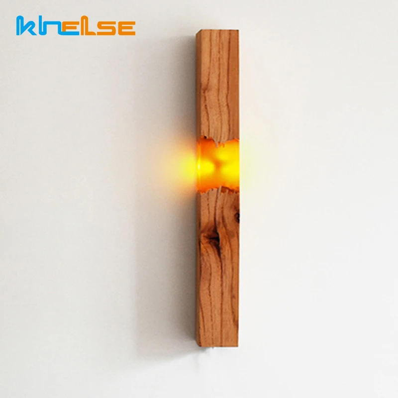 USB новые творческие Смола из массива дерева ручной работы Настенные светильники