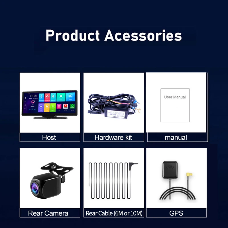 $135.90 Pongki Q98 Dash Cam HD 1080P Dual Lens Android 8.1 4G ADAS GPS Smart Navigation Car Dvr 24H Parking Monitoring Camera Recorder