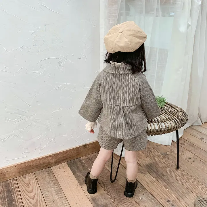 2019 New Baby Girl Fashion Clothing Big Bow Jacket+Shorts Pants Kids Girls 2PCS Autumn Winter Princess Suits Casual Clothes |