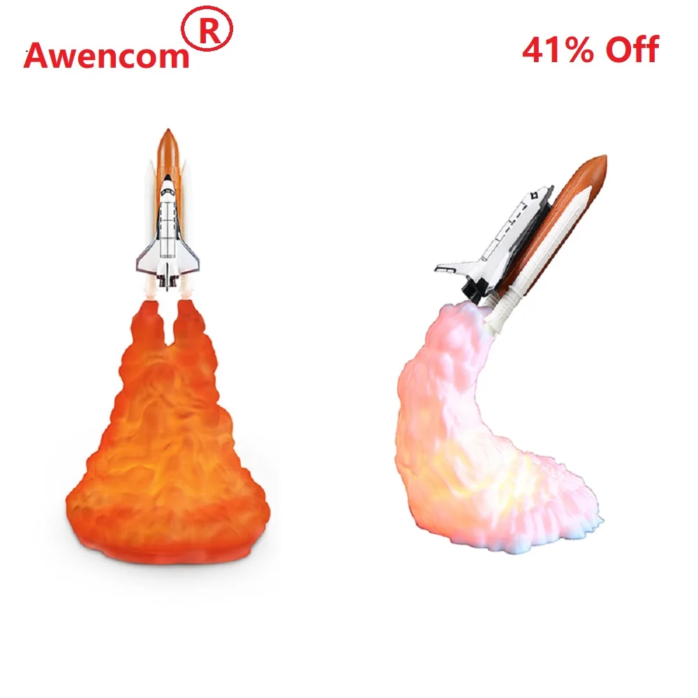 3D печать Космический Шаттл лампа два типа перезаряжаемый ночник для любителей