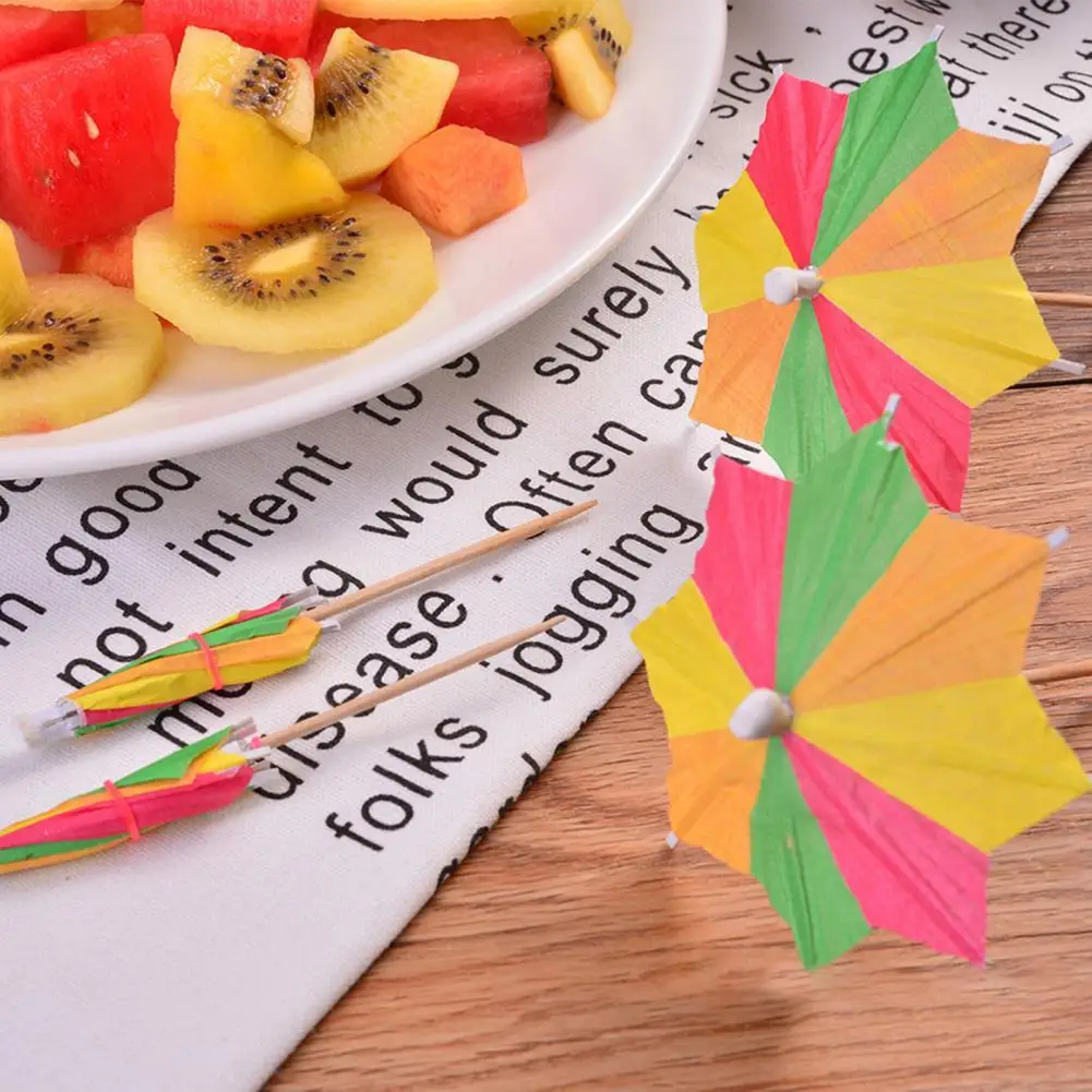 

144Pcs/Box Paper Drink Cocktail Parasols Umbrellas Sticks Tropical Hawaiian Party Wedding Paper Umbrella Decoration Bar Decor