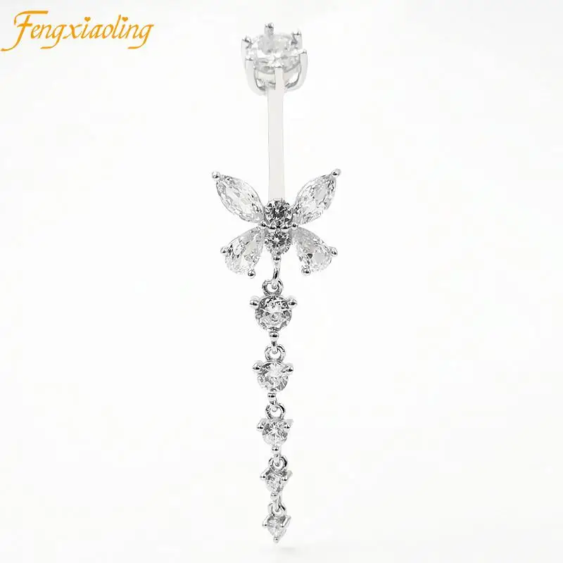 Женское кольцо из стерлингового серебра 925 пробы с пуговицами для живота