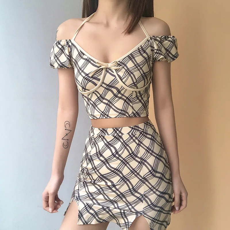 

2021 New Casual Y2K Checkered Pleated Skirt Women Plaid High Waisted Mini Skirts Ladies Korean Preppy Style Streetwear Summer