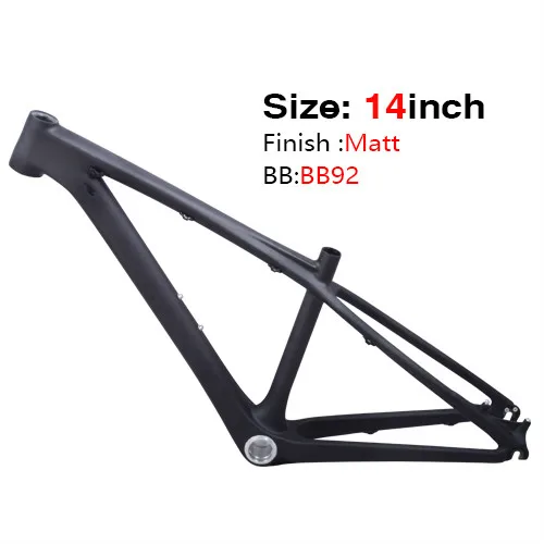 26erX14inch matte BXT 26er MTB рама 16/14 дюймов труба из углеродистого волокна 3K Матовая/glossy ultra светильник детей рамы велосипеда 26 углерода дети рамка+ гарнитура+ зажим+ BB92 - Цвет: 26erX14inch matte