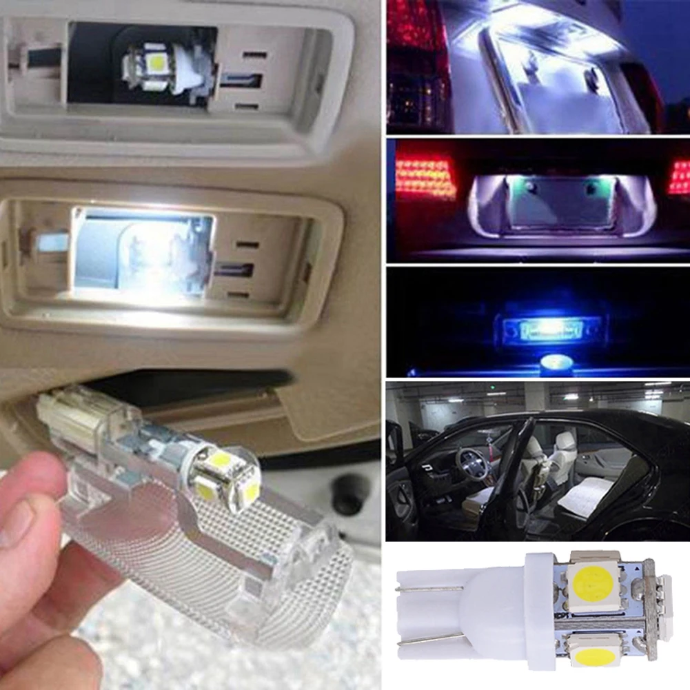 

20PCS T10 LED License Plate Car Interior Lights Bulbs 6000K White 168 2825 194 W5W Long Lasting Led Lamp 50000 Hour Signal Lamp