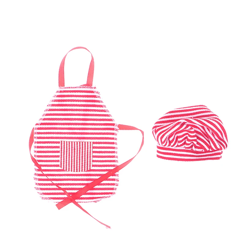 

1Set Doll Christmas Toys Accessories Santa Couture Clothing For Elf Doll Striped Apron Hat Doll Accessories