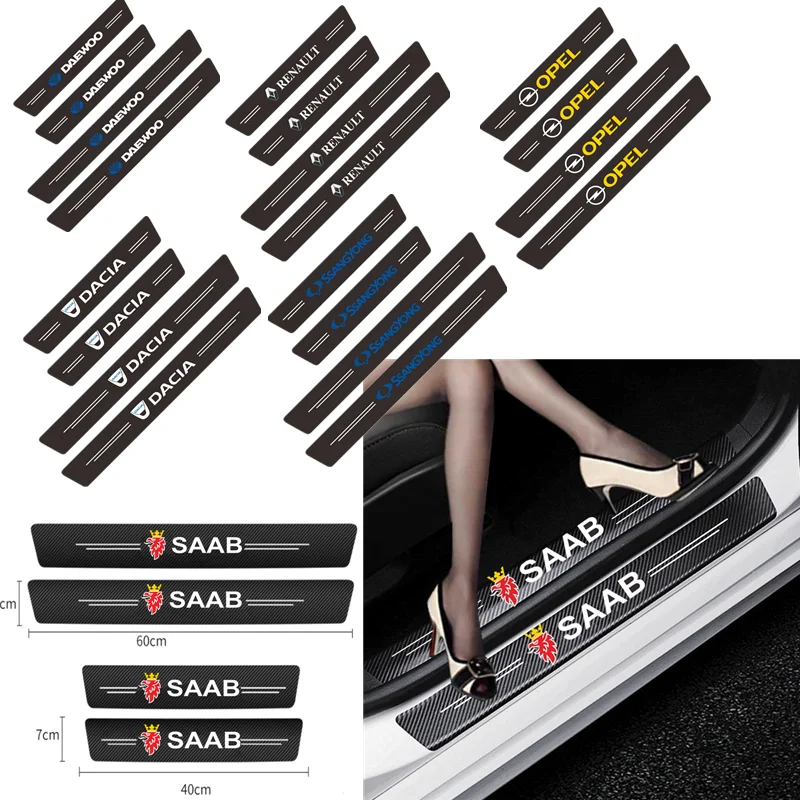 4 шт. наклейки на порог автомобильной двери из углеродного волокна для Land Rover Range