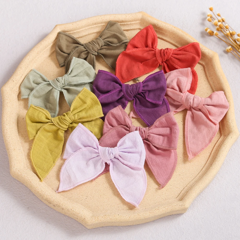 

Bow Baby Girl Hair Clip Cute Hairpins Infant Toddlers Hair Clips For Children Cotton Headwear Kids Kawaii Girl Hair Accessories