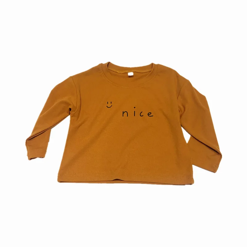 

Children's Clothes Girls Boys Nice Multicolor Letter Printing Bottoming T Shirt 2021 Autumn New Top