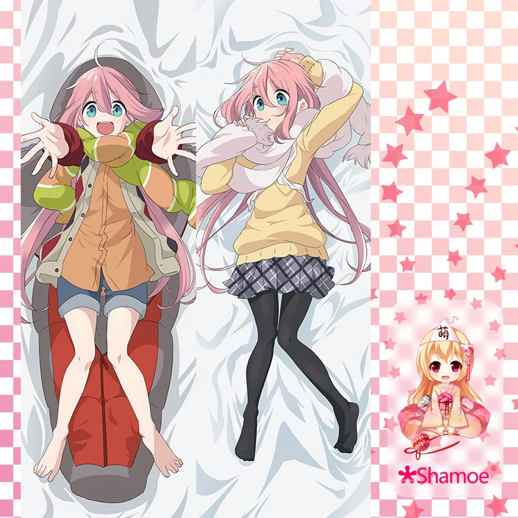 

Anime Game Shima Rin Kagamihara Nadeshiko Laid-Back Camp Dakimakura Hugging Body Pillow Case Otaku Male Pillow Cushion Cover SM