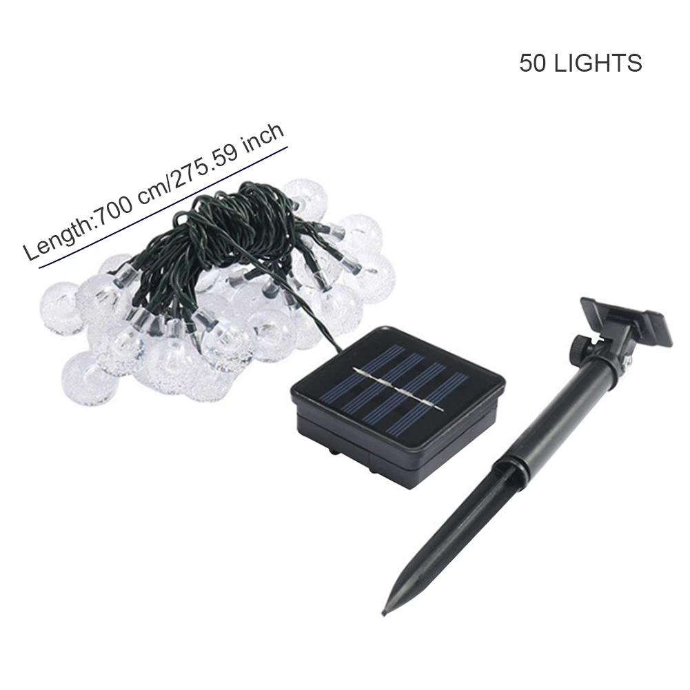 

50LEDS Crystal Ball Solar Light Waterproof Solar LED String Fairy Lights Auto Sensing For Garden Lawn Garlands Christmas Decor