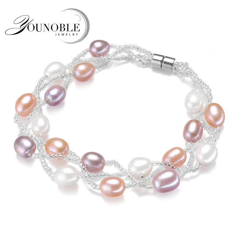 

Fashion Smart Magnetic Bracelet Women,Wedding Natural Freshwater Pearl Bracelet Femme Jewelry Girl Birthday Gift
