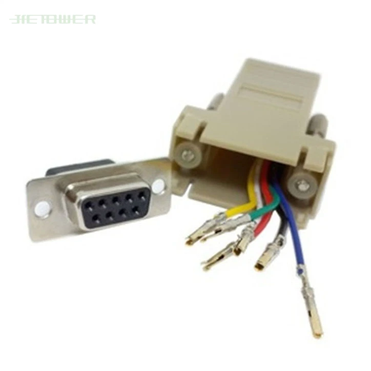 RJ45 Женский к DB9 RS232 мужской com порт Модульный адаптер удлинитель Новый для DIY 100