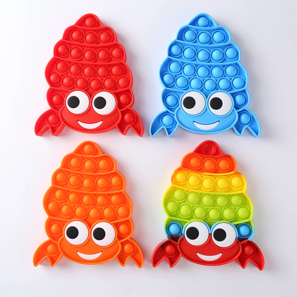 

Crab Shaped Push Bubble Toy Anti-Stress Special Needs Autism Kits Silicone Concentration Kids Educational Toys