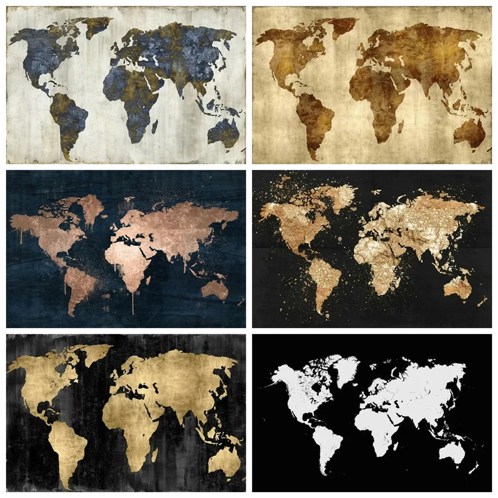 Алмазная живопись картина с изображением квадратных стразы Карта мира алмазная