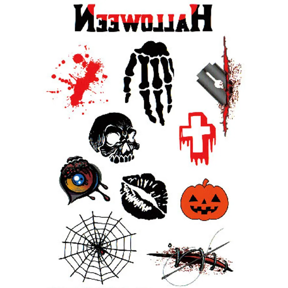 5 шт намотки крови Хэллоуин татуировки шрамов временные наклейки декор Временные