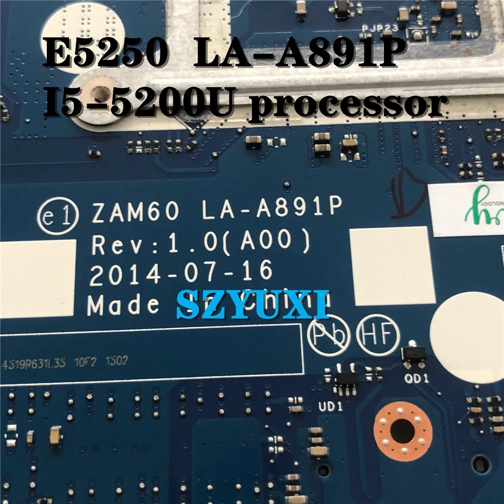 Оригинальная материнская плата для ноутбука Dell latitude E5250 модель ZAM60 I5-5200U D47C1 100%