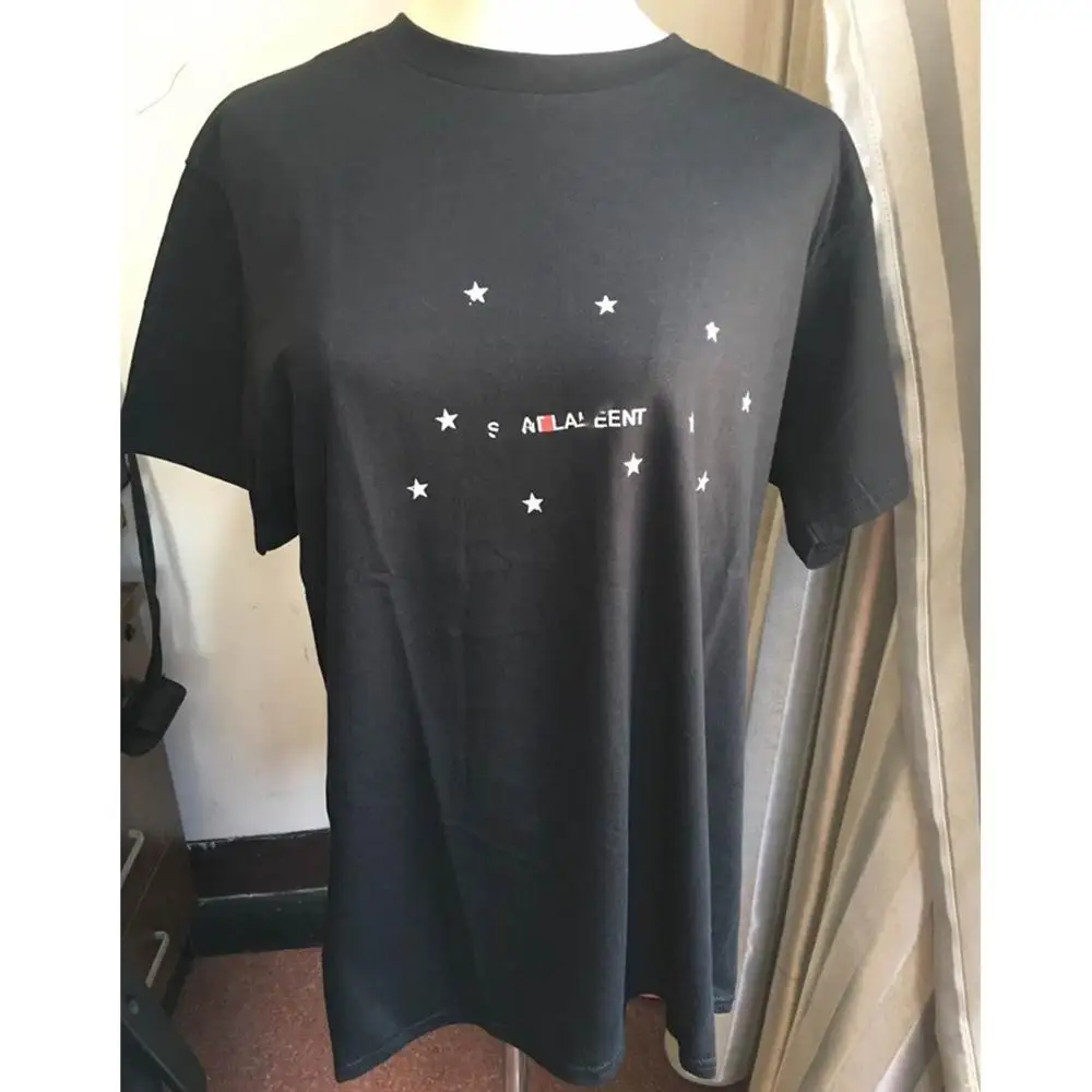black star print Футболка женская одежда брендовые топы с буквенным принтом женские футболки с круглым вырезом и коротким рукавом для влюбленных Женская Повседневная модная футболка D76 - Цвет: black star print