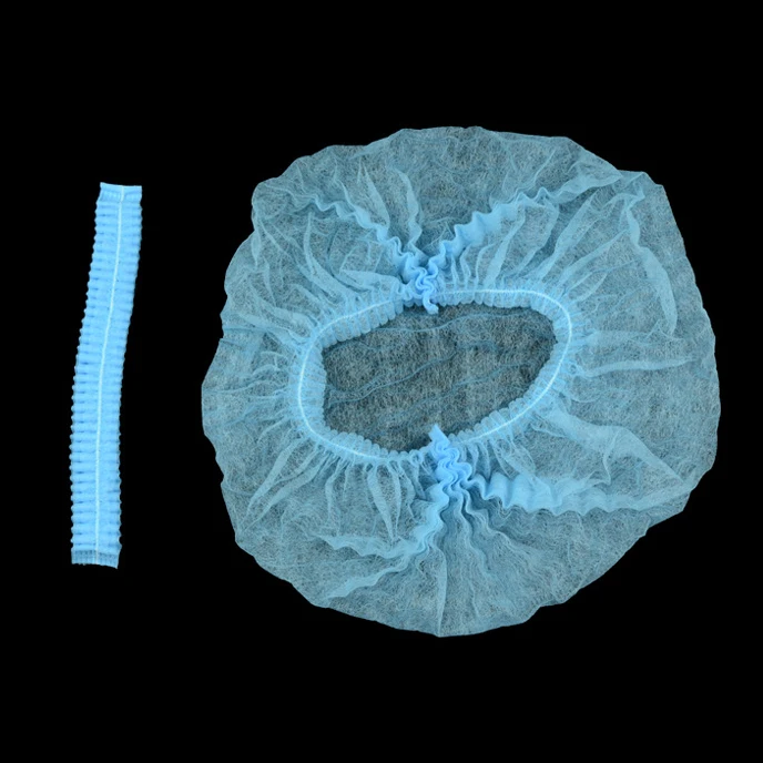 100 шт. нетканые одноразовые шапочки для душа с двойной лентой плиссированная