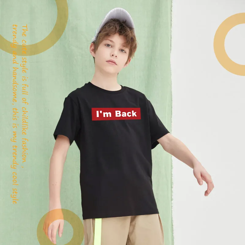 

MVUPP/Одежда для мальчиков Летняя короткая футболка Милая Повседневная пляжная одежда с принтом для маленьких детей хлопковая одежда белого ...