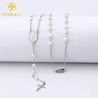 Ожерелье с подвеской-крестом из нержавеющей стали, 4 мм