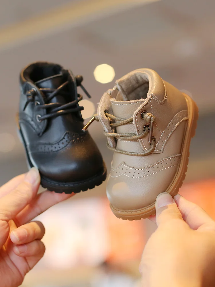 

New Winter Baby Toddler 1-3 Years Old Children's Cotton-padded Shoes Plush Warm Boys' Soft Soled Baby Girls Martin Boots