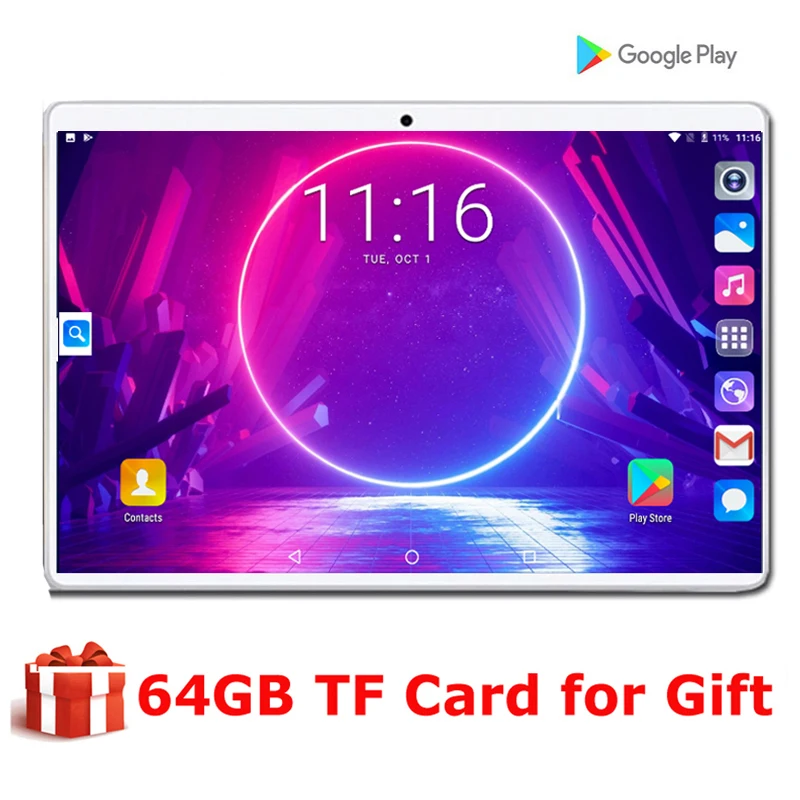Планшет с 10 дюймовым дисплеем ОЗУ 4 Гб ПЗУ 64 ГБ 9 0 МП 1280x800|Планшеты| |