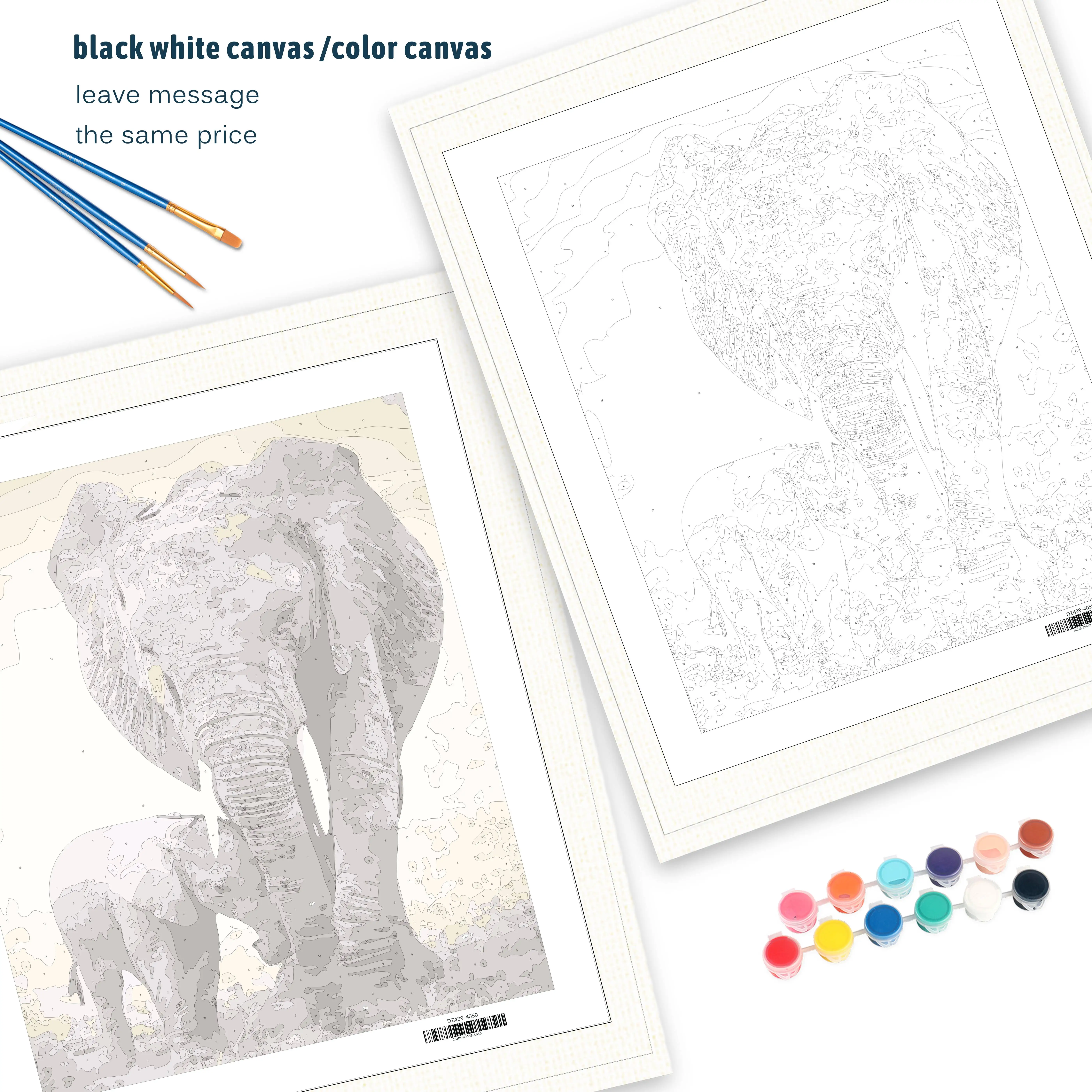 Набор для рисования по номерам на холсте слон без рамки|diy painting|painting diyelephant painting |