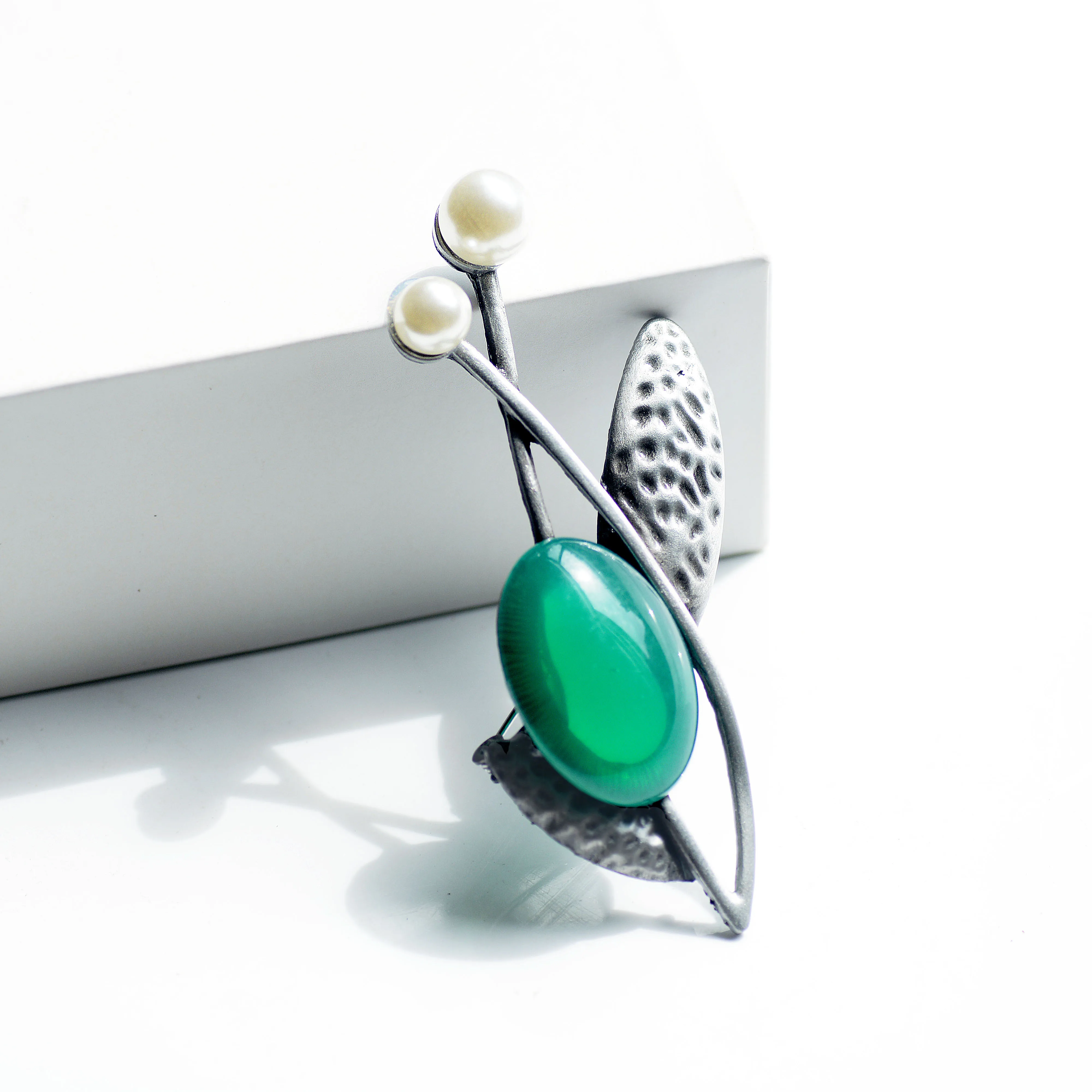 BB060801E green Morkopela, Женская Брошь, винтажный камень, большая брошь, букет, одежда, булавка, антикварные металлические броши и булавки для женщин - Окраска металла: BB060801E green