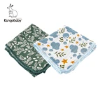 Муслиновое одеяло Kangobaby # My Soft Life #, 4 слоя, 100% хлопок, разноцветное, с изысканными краями, для новорожденных