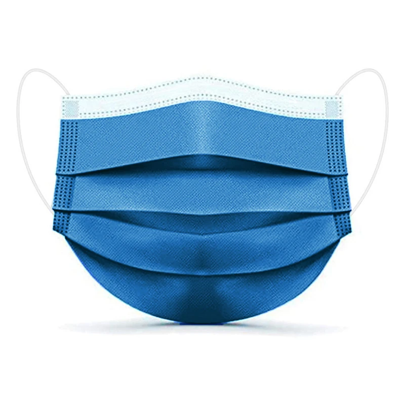 

10-100pcs Blue Disposable Face Mask 3 Layer Non-woven Mouth Mask Safety Breathable Protective Anti Pollution Dust Masks A30