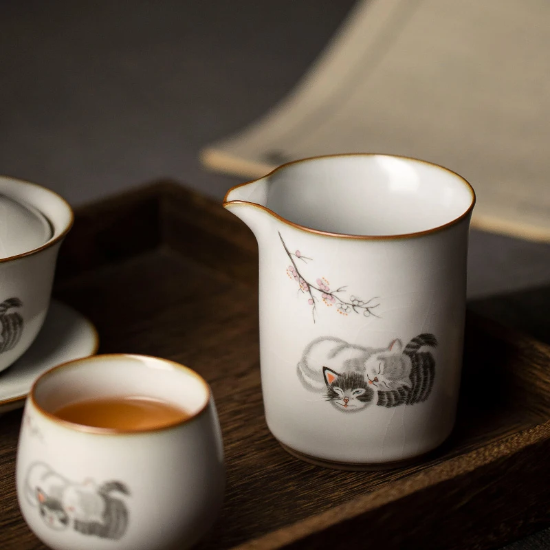 300 мл творческий ретро милый кот Гун дао чашка керамический чайный кувшин Chahai