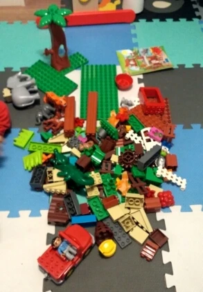 3 комплекта Конструкторы duplo наборы джунглей животных блоки Большой размер DIY enleten кирпичи совместимые Фигурки Игрушки для маленьких детей