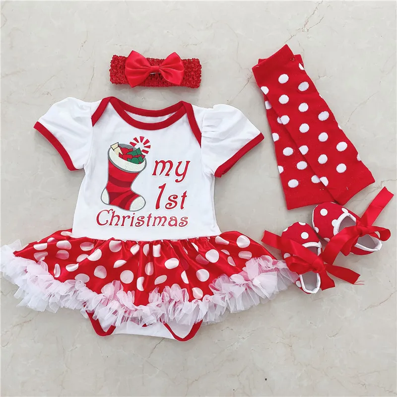 Мои первые рождественские комбинезоны для малышей 4 предмета хлопковые