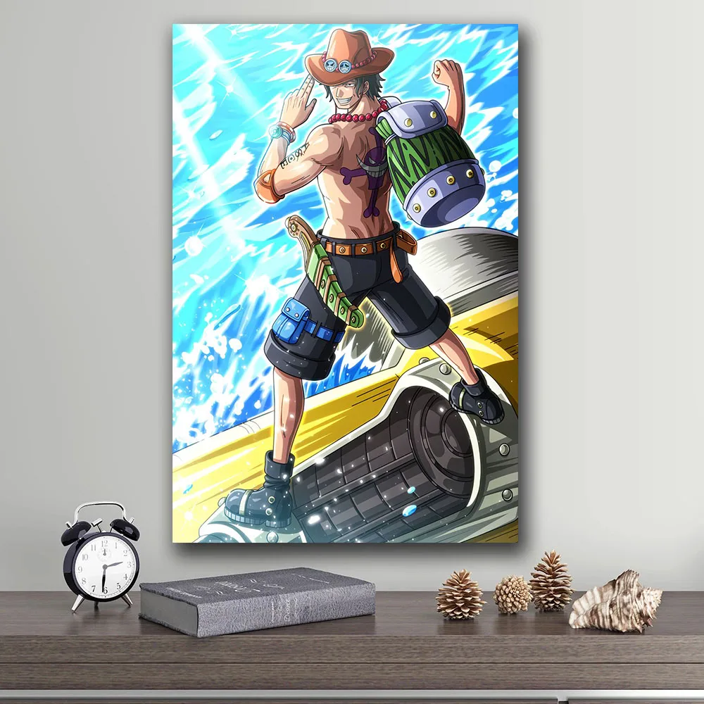 

Japanese Anime Movie One Piece Wall Art Poster Ace Character Canvas Painting Modern Living Room Home Decor Children Unique Gift